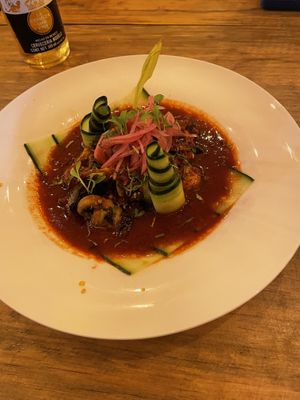 The Aguachile is SO GOOD  at Barba Negra in Holbox