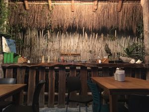 Sauces bar at Barba Negra in Holbox