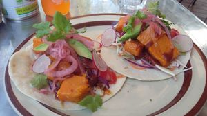 Pumpkin soft tacos at Hissy Fits Cafe in Tamworth