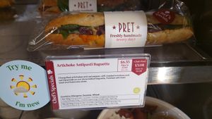 Artichoke antipasti baguette at EDI - Pret a Manger - G13 in Edinburgh