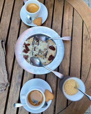 This is their ice cream and it’s vegan. I’m not ice cream fan but this was amazing! (Sesam - ein Neni Klassiker)  at NENI in Hamburg