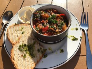 Vegan dish at Think at Dash Garden Cafe in Nottingham