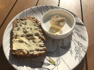 Warm banana bread at Dash Garden Cafe in Nottingham