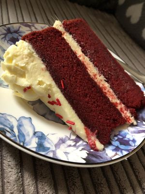 Gluten free vegan red velvet cake at Dash Garden Cafe in Nottingham