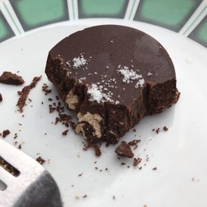 Peanutty-chocolates-salty ‘disc’ :) at Dash Garden Cafe in Nottingham