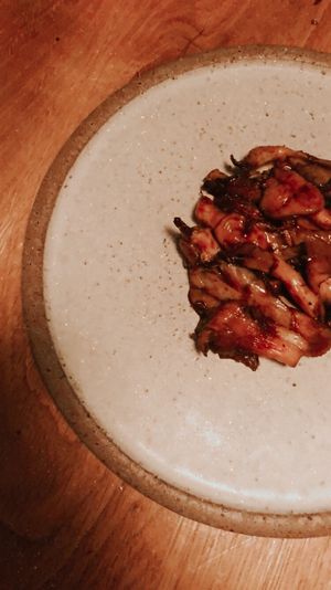 Smoked mushrooms at Opa in Tel Aviv