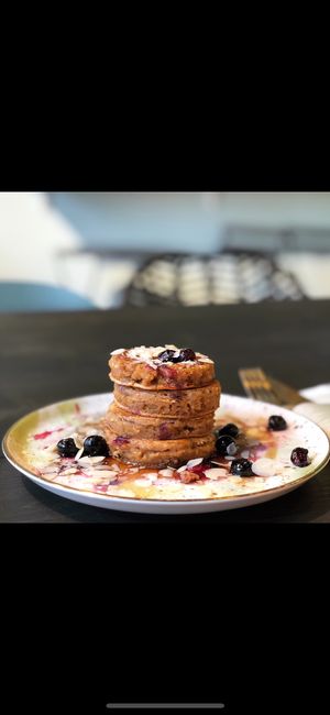 Banana pancakes at Happy Food and Health  in Rotterdam