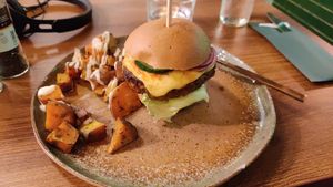 The amazing burger at Happy Food and Health  in Rotterdam