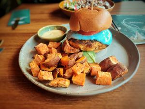 The Save the Ocean Burger at Happy Food and Health  in Rotterdam