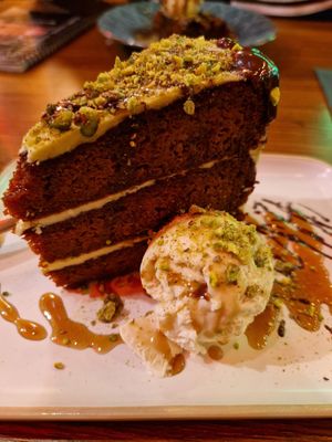 Macha pistache slice at Happy Food and Health  in Rotterdam