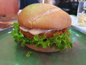 Heerlijk hell burger at Happy Food and Health  in Rotterdam