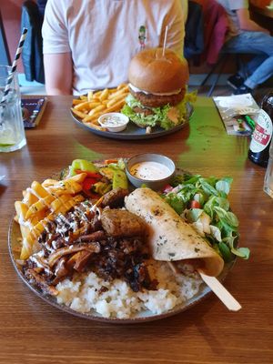 mixed grill and double hell burger at Happy Food and Health  in Rotterdam