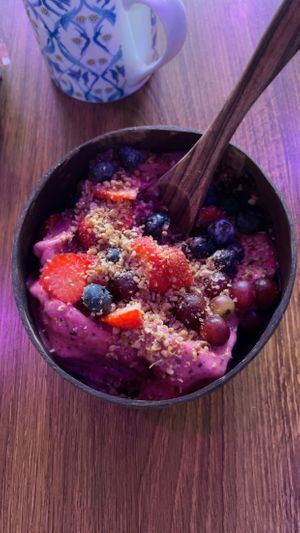 best açaí bowl I have had. it’s icy, sweet (but not too sweet) with a bit of crunch on top. truly enjoyed this refreshing snack.  at Happy Food and Health  in Rotterdam