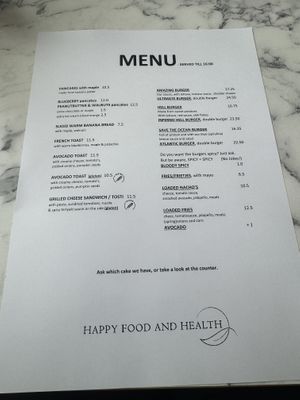 Brunch menu  at Happy Food and Health  in Rotterdam
