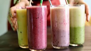 All kinds of fresh smoothies  at Happy Food and Health  in Rotterdam