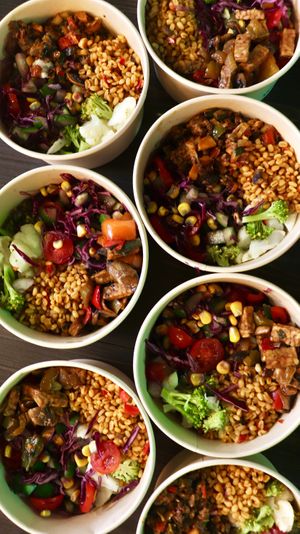 Happiness in a bowl for take away....
 at Happy Food and Health  in Rotterdam