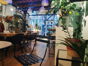 Love seat in a corner.. Im sitting on it:)  at Happy Food and Health  in Rotterdam