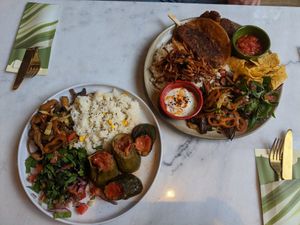Mixed grill and stuffed zucchini at Happy Food and Health  in Rotterdam