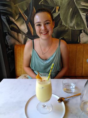 Pina colada mocktail with caramellized pineaple, hmmmm! at Happy Food and Health  in Rotterdam