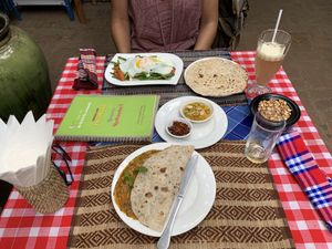 Asparagus with eggs & special wrap all very yummy at The Moon - Old Bagan in Bagan