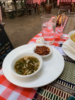 Condiments of Chill and Garlic at The Moon - Old Bagan in Bagan