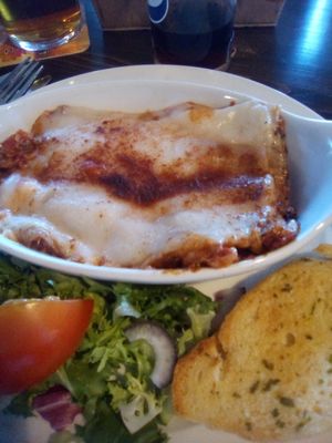 Veg lagsana, had chips on the side aswell. at The New Crown in South Shields