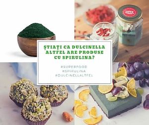 Spirulina sweets  at Dulcinella Altfel in Chisinau