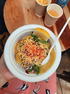 Samosa dal chat at Snackwallah in Newcastle Upon Tyne