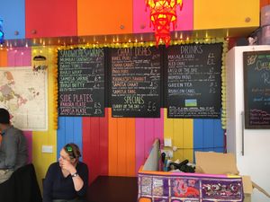 Wall menu at Snackwallah in Newcastle Upon Tyne