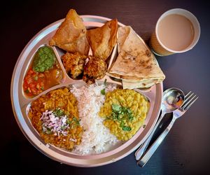 Curry of the Day Banquet £10 with Masala Chai  at Snackwallah in Newcastle Upon Tyne