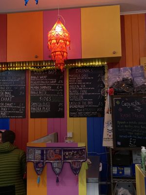 The menu    at Snackwallah in Newcastle Upon Tyne