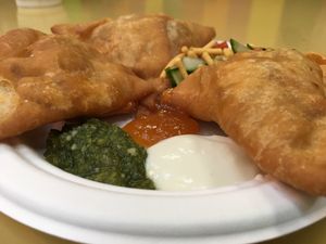 Samosa plate  at Snackwallah in Newcastle Upon Tyne