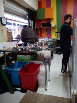 Staff making food. X x at Snackwallah in Newcastle Upon Tyne