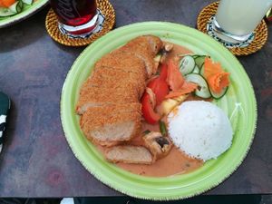 Crispy chicken with peanut sauce at Chay Viet Tadilen Restaurant in Wurzburg