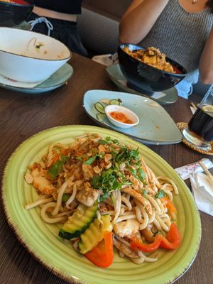 Udon Nudeln mit veganen Garnelen at Chay Viet Tadilen Restaurant in Wurzburg