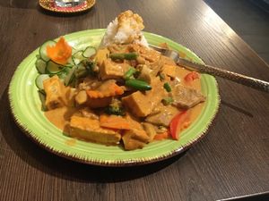 Tofu dish at Chay Viet Tadilen Restaurant in Wurzburg