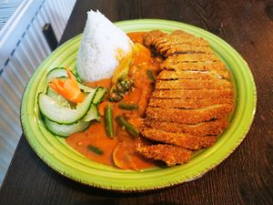 Vegan duck peanut sauce at Chay Viet Tadilen Restaurant in Wurzburg