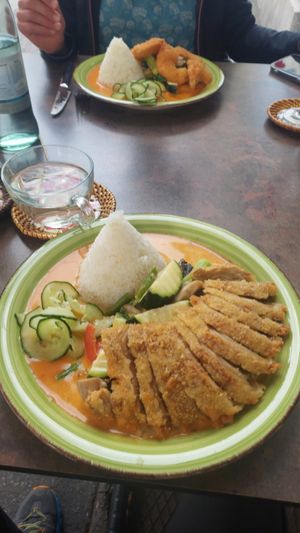 Vegan duck and vegan shrimps at Chay Viet Tadilen Restaurant in Wurzburg