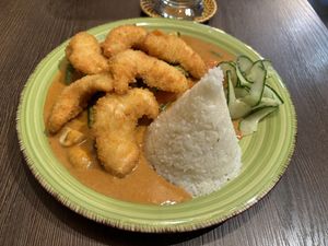 Vegan fried shrimps with peanut sauce   at Chay Viet Tadilen Restaurant in Wurzburg