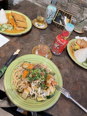 Udon noodles with tofu and seitan (sadly with only 2 pieces of seitan)   at Chay Viet Tadilen Restaurant in Wurzburg