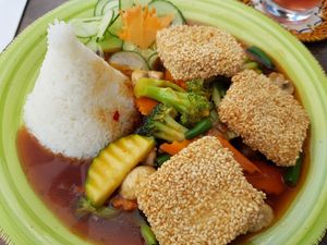 Teryaki Sesam Tofu at Chay Viet Tadilen Restaurant in Wurzburg