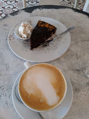 Skip the brownie. It's dry and flavorless. Coffee was good. at La Pau in Figueres