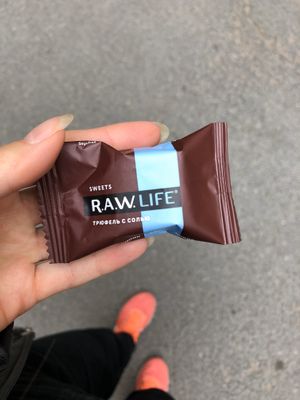 Raw truffle  at Llamas Vegan Shop in St Petersburg