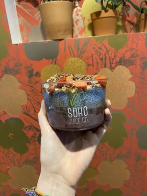 Unlimited 3 layer Açaí Bowl with SOHO açaí, cloud 9, and vanilla chia pudding.  at SoHo Juice Co in Winter Park