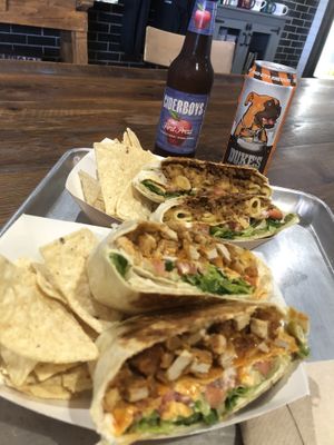 Vegan Buffalo chick’n and Mac n chz crunch wraps  at Leguminati Vegan Eatery in Orlando