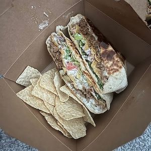 gyro crunchwrap at Leguminati Vegan Eatery in Orlando