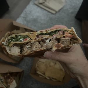 chicken bacon ranch crunchwrap at Leguminati Vegan Eatery in Orlando