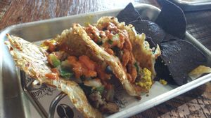 Hash brown breakfast tacos special at Leguminati Vegan Eatery in Orlando