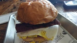 Breakfast sandwich at Leguminati Vegan Eatery in Orlando