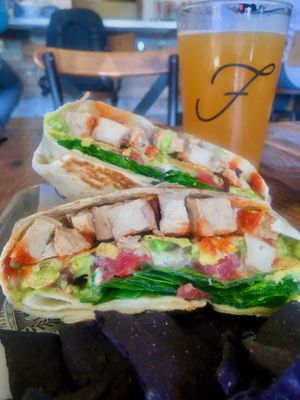 chick'n crunch wrap at Leguminati Vegan Eatery in Orlando